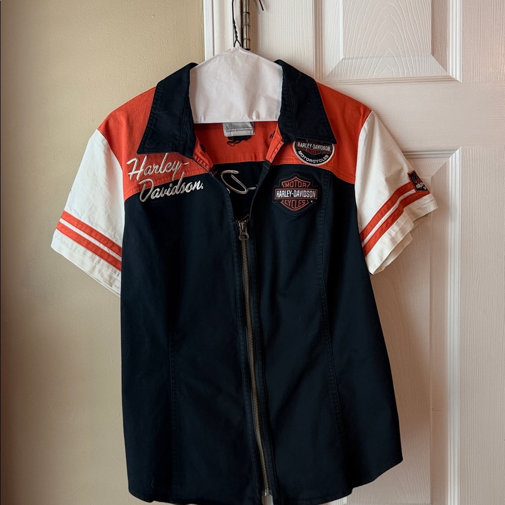 Harley-Davidson Black and Orange Jacket